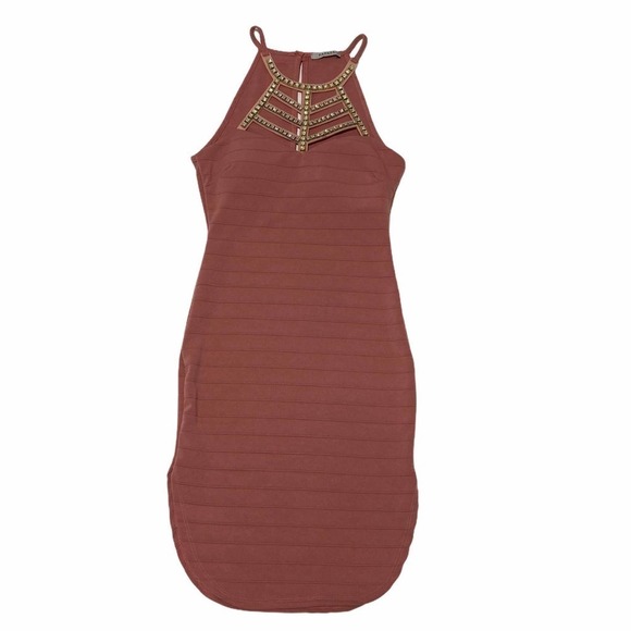 PAPAYA Mauve Rhinestone Embellished Mini Dress S - Picture 11 of 13